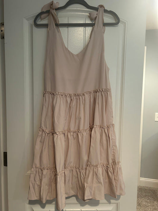 Cute Beige Ruffle Sundress